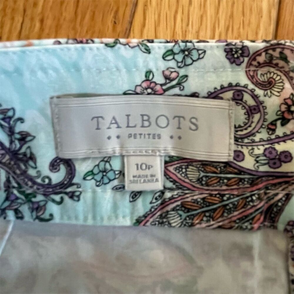 Talbots Petite Paisley A-Line Skirt Size 10P Multicolor Knee Length - Picture 3 of 6